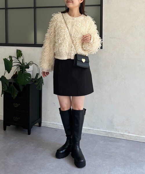 prose verse（プロズヴェール）の「ダブルクロス台形ミニスカート（スカート・レディース・ブラック・LARGE/MEDIUM/SMALL）」の11枚目の写真