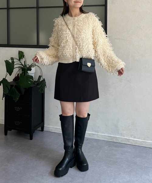 prose verse（プロズヴェール）の「ダブルクロス台形ミニスカート（スカート・レディース・ブラック・LARGE/MEDIUM/SMALL）」の12枚目の写真