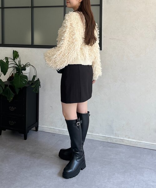 prose verse（プロズヴェール）の「ダブルクロス台形ミニスカート（スカート・レディース・ブラック・LARGE/MEDIUM/SMALL）」の13枚目の写真