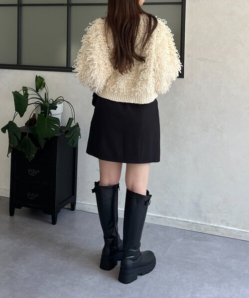prose verse（プロズヴェール）の「ダブルクロス台形ミニスカート（スカート・レディース・ブラック・LARGE/MEDIUM/SMALL）」の15枚目の写真