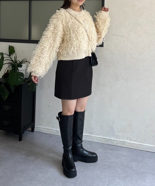 prose verse（プロズヴェール）の「ダブルクロス台形ミニスカート（スカート・レディース・ブラック・LARGE/MEDIUM/SMALL）」の17枚目の写真