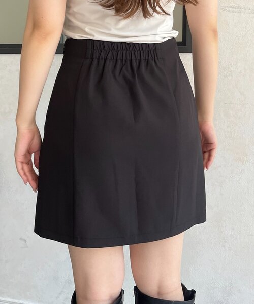 prose verse（プロズヴェール）の「ダブルクロス台形ミニスカート（スカート・レディース・ブラック・LARGE/MEDIUM/SMALL）」の5枚目の写真