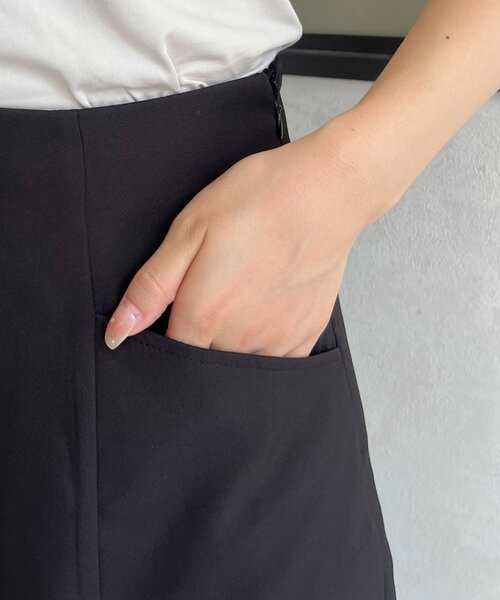 prose verse（プロズヴェール）の「ダブルクロス台形ミニスカート（スカート・レディース・ブラック・LARGE/MEDIUM/SMALL）」の7枚目の写真
