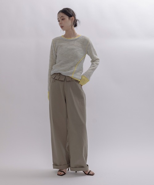 Eimee Law（エイミーロウ）の「シアーモヘアレイヤードニット（ニット/セーター・レディース・ライトグレー/レッド/ダークグレー/ライトブルー・FREE）」の5枚目の写真