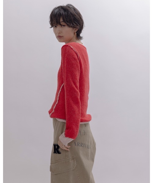 Eimee Law（エイミーロウ）の「シアーモヘアレイヤードニット（ニット/セーター・レディース・ライトグレー/レッド/ダークグレー/ライトブルー・FREE）」の21枚目の写真