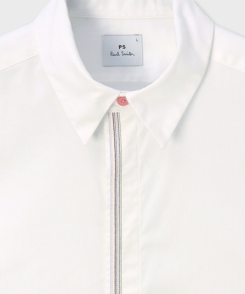 【オフホワイト】ステッチワークブラウス パッチワークレース開襟シャツ(F OFF WHITE): トップス｜PMbox P&M