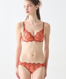 ブラ&ショーツ（オレンジ/橙色系・花柄/刺繍）ファッション通販