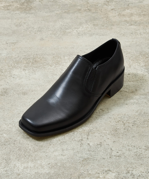 And A(アンドエー)の「PADRONE パドローネ / BL SQUARE SIDE GORE SHOES スクエアトゥサイドゴアスリッポンシューズ / PU8777-2003(ドレスシューズ・メンズ・ブラック・40/41/42)」の6枚目の写真