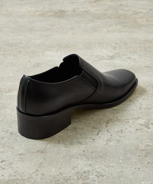 And A(アンドエー)の「PADRONE パドローネ / BL SQUARE SIDE GORE SHOES スクエアトゥサイドゴアスリッポンシューズ / PU8777-2003(ドレスシューズ・メンズ・ブラック・40/41/42)」の12枚目の写真