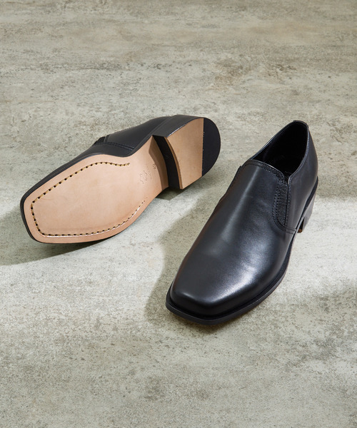 PADRONE(パドローネ)の「PADRONE パドローネ / BL SQUARE SIDE GORE SHOES スクエアトゥサイドゴアスリッポンシューズ / PU8777-2003(ドレスシューズ・メンズ・ブラック・40/41/42)」の20枚目の写真