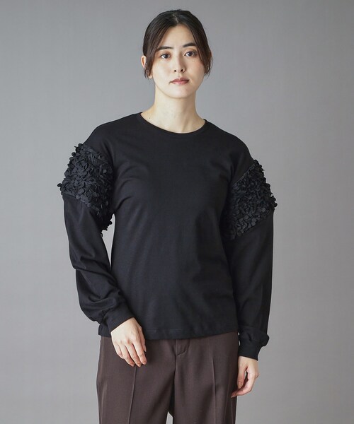 muller of yoshiokubo（ミュラーオブヨシオクボ）の「muller of yoshiokubo（ミュラーオブヨシオクボ）FLOWY FRILLED LONG SLEEVE T（Tシャツ/カットソー・レディース・ブラック・00）」の10枚目の写真