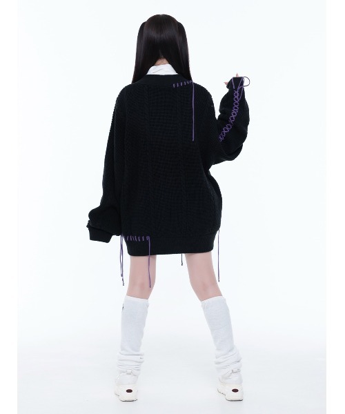 TRAVAS TOKYO/トラバス トーキョー』ステッチ入りケーブルニット