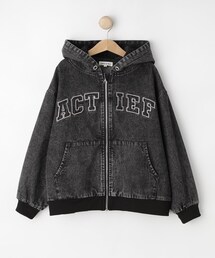 【130-150cm】デニムフードブルゾン