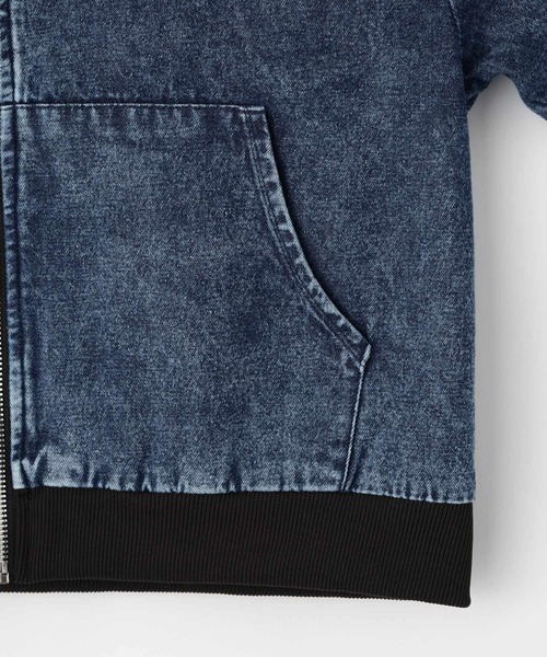 SHOO・LA・RUE(シューラルー)の「【130-150cm】デニムフードブルゾン(ブルゾン・キッズ・ブルー系その他/ブラック・13/14/15 )」の8枚目の写真