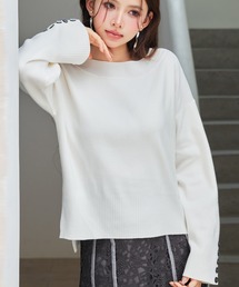 ドロップド・ショルダーショート丈セーター