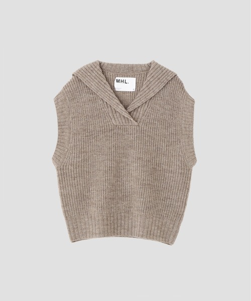 MHL.（エムエイチエル）の「BRITISH MERINO（ニット/セーター・レディース・グレー/ネイビー・2）」の8枚目の写真