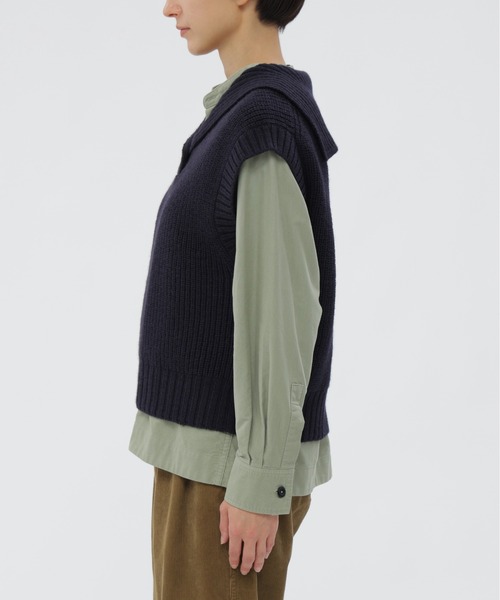 MHL.（エムエイチエル）の「BRITISH MERINO（ニット/セーター・レディース・グレー/ネイビー・2）」の10枚目の写真