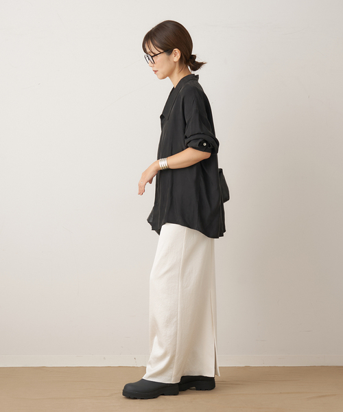 plage（プラージュ）の「crush satin minimal スカート（スカート・レディース・ホワイト/ブラック・34/36/38）」の10枚目の写真