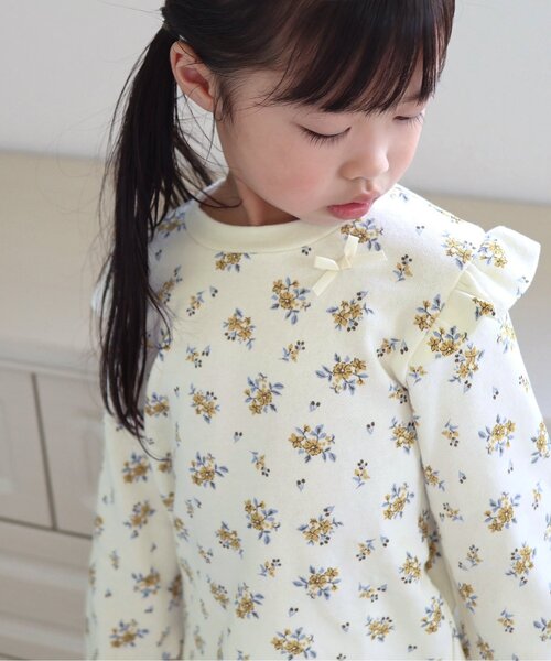 apres les cours（アプレレクール）の「ハート・花柄裏毛パジャマ（ルームウェア/パジャマ・キッズ・アイボリー/レッド・110/120/130/80/90/100）」の5枚目の写真