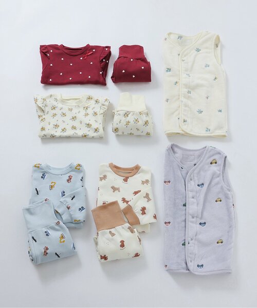 apres les cours（アプレレクール）の「ハート・花柄裏毛パジャマ（ルームウェア/パジャマ・キッズ・アイボリー/レッド・110/120/130/80/90/100）」の22枚目の写真