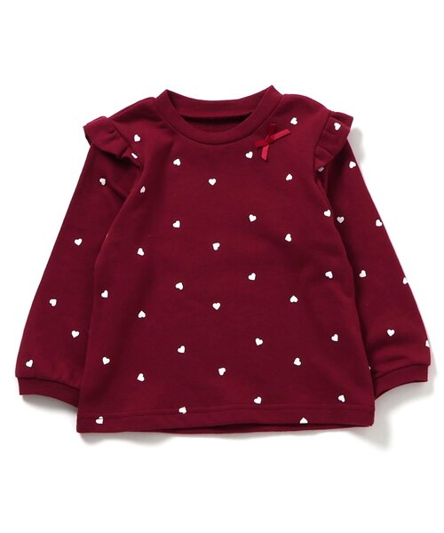 apres les cours（アプレレクール）の「ハート・花柄裏毛パジャマ（ルームウェア/パジャマ・キッズ・アイボリー/レッド・110/120/130/80/90/100）」の13枚目の写真