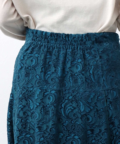 Jines(ジネス)の「モールカットレース フレアースカート(スカート・レディース・ブラウン/ブラック/ブルー・38)」の4枚目の写真