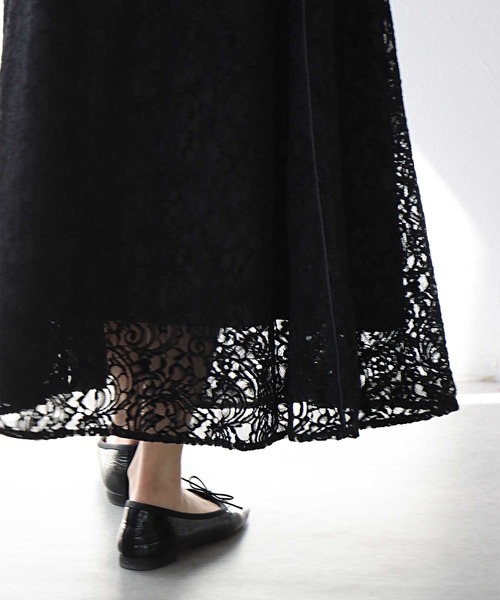 Jines(ジネス)の「モールカットレース フレアースカート(スカート・レディース・ブラウン/ブラック/ブルー・38)」の9枚目の写真