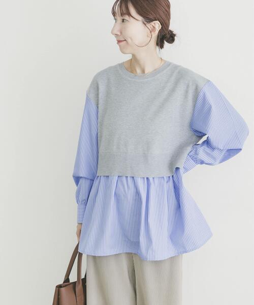 ITEMS URBANRESEARCH（アイテムズ アーバンリサーチ）の「ドッキングニットプルオーバー（ニット/セーター・レディース・オフホワイト/グレー/ネイビー・FREE）」の8枚目の写真