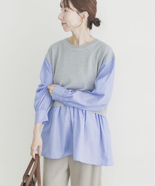 ITEMS URBANRESEARCH（アイテムズ アーバンリサーチ）の「ドッキングニットプルオーバー（ニット/セーター・レディース・オフホワイト/グレー/ネイビー・FREE）」の9枚目の写真