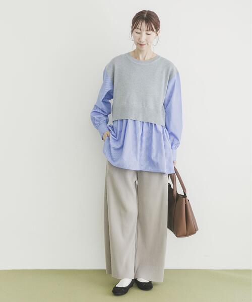 ITEMS URBANRESEARCH（アイテムズ アーバンリサーチ）の「ドッキングニットプルオーバー（ニット/セーター・レディース・オフホワイト/グレー/ネイビー・FREE）」の11枚目の写真