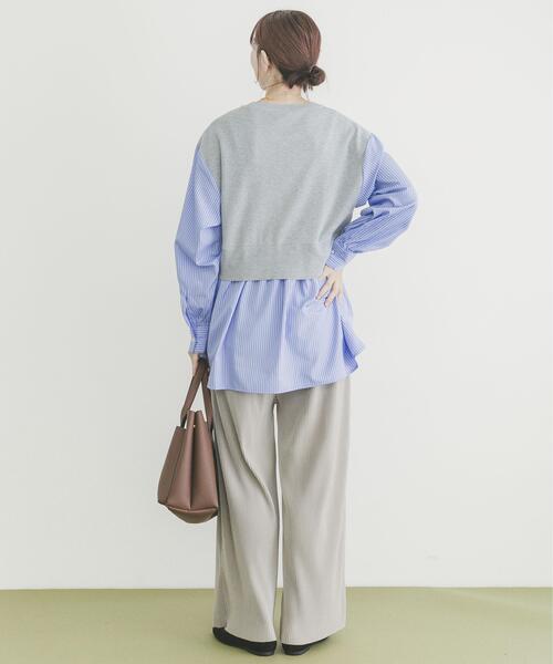 ITEMS URBANRESEARCH（アイテムズ アーバンリサーチ）の「ドッキングニットプルオーバー（ニット/セーター・レディース・オフホワイト/グレー/ネイビー・FREE）」の12枚目の写真