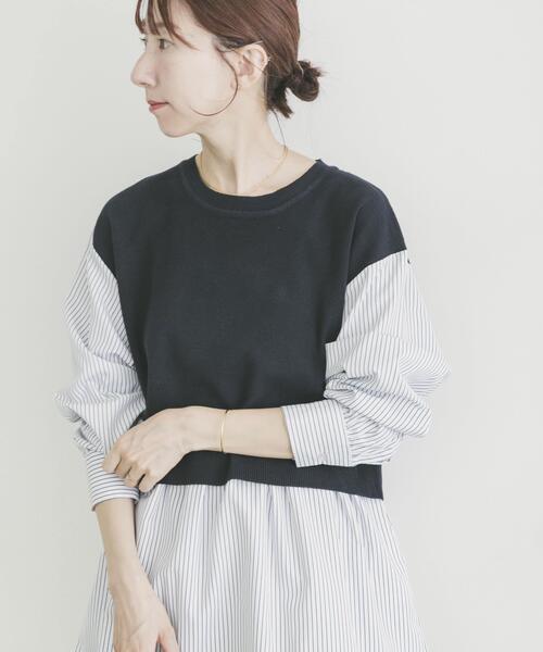 ITEMS URBANRESEARCH（アイテムズ アーバンリサーチ）の「ドッキングニットプルオーバー（ニット/セーター・レディース・オフホワイト/グレー/ネイビー・FREE）」の18枚目の写真