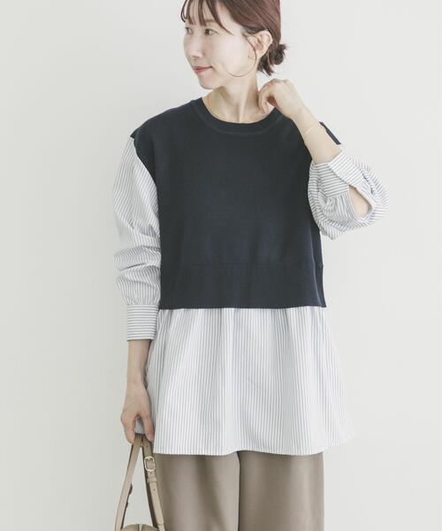 ITEMS URBANRESEARCH（アイテムズ アーバンリサーチ）の「ドッキングニットプルオーバー（ニット/セーター・レディース・オフホワイト/グレー/ネイビー・FREE）」の19枚目の写真