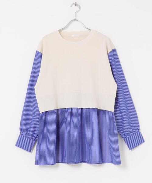 ITEMS URBANRESEARCH（アイテムズ アーバンリサーチ）の「ドッキングニットプルオーバー（ニット/セーター・レディース・オフホワイト/グレー/ネイビー・FREE）」の6枚目の写真