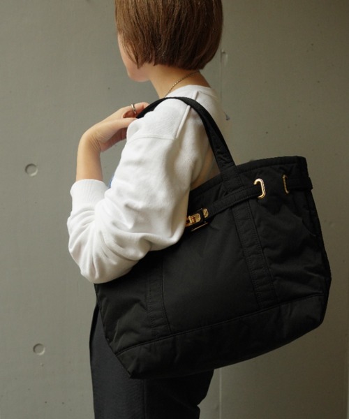 sita parantica（シータパランティカ）の「SITA PARANTICA（シータ パランティカ）BONDED POLYESTER TWILLTOTE/トートバック/Mサイズ（トートバッグ・レディース・ブラック・M）」の14枚目の写真
