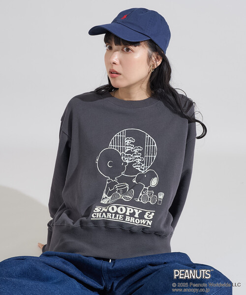 FREAK'S STORE(フリークスストア)の「PEANUTS Tea Room スウェット/ピーナッツ プリントスウェット(スウェット・レディース・ピンク/グリーン/ブラック/グレー・フリ-)」の1枚目の写真