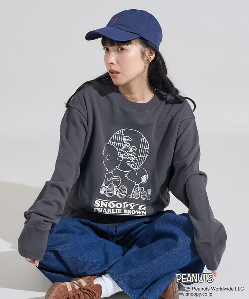 FREAK'S STORE(フリークスストア)の「PEANUTS Tea Room スウェット/ピーナッツ プリントスウェット(スウェット・レディース・ピンク/グリーン/ブラック/グレー・フリ-)」の5枚目の写真
