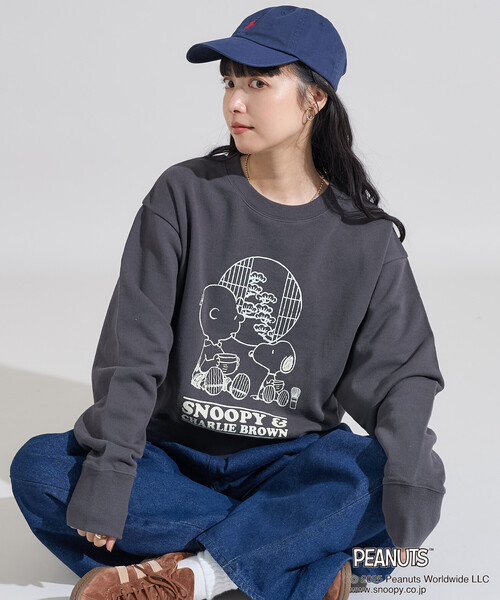 FREAK'S STORE(フリークスストア)の「PEANUTS Tea Room スウェット/ピーナッツ プリントスウェット(スウェット・レディース・ピンク/グリーン/ブラック/グレー・フリ-)」の7枚目の写真
