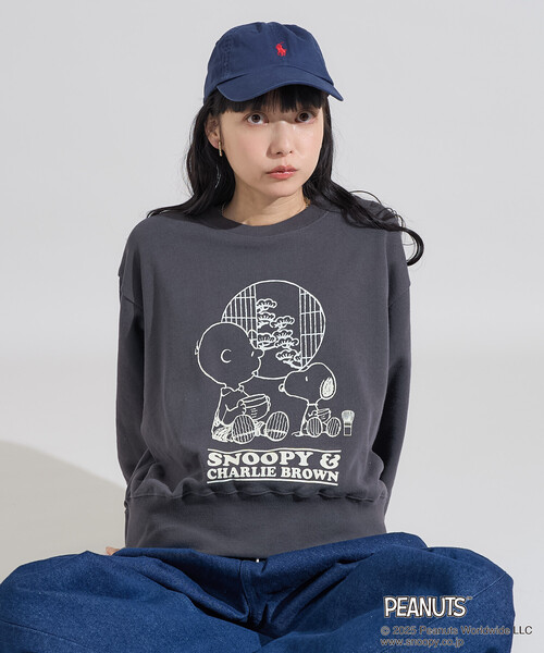 FREAK'S STORE(フリークスストア)の「PEANUTS Tea Room スウェット/ピーナッツ プリントスウェット(スウェット・レディース・ピンク/グリーン/ブラック/グレー・フリ-)」の8枚目の写真
