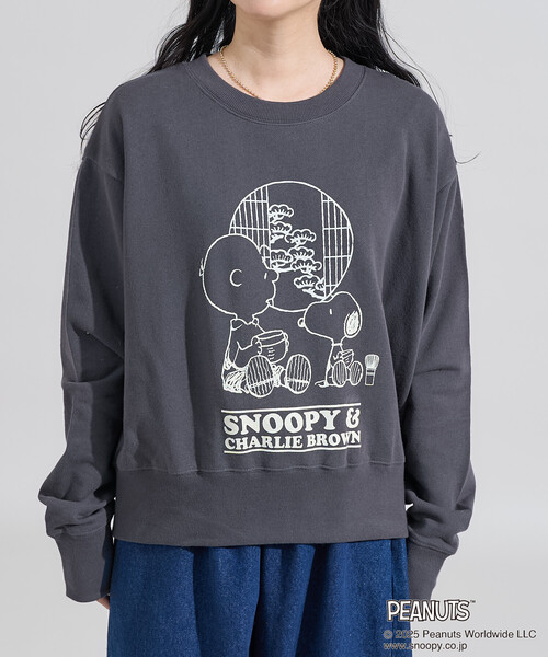 FREAK'S STORE(フリークスストア)の「PEANUTS Tea Room スウェット/ピーナッツ プリントスウェット(スウェット・レディース・ピンク/グリーン/ブラック/グレー・フリ-)」の9枚目の写真