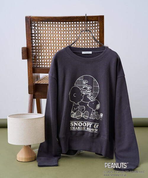 FREAK'S STORE(フリークスストア)の「PEANUTS Tea Room スウェット/ピーナッツ プリントスウェット(スウェット・レディース・ピンク/グリーン/ブラック/グレー・フリ-)」の13枚目の写真
