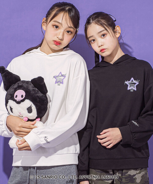 ZIDDY（ジディ）の「【クロミ】ロゴプリント刺しゅうフーディ(130~160cm)（スウェット・キッズ・オフホワイト/ブラック・FREE/130cm/150cm/140cm）」の10枚目の写真