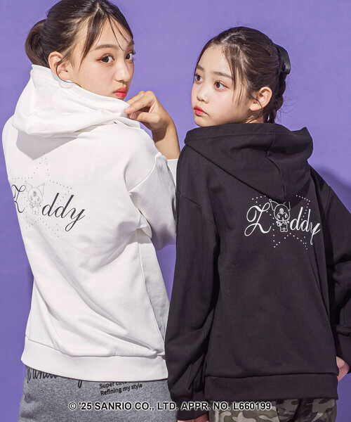 ZIDDY（ジディ）の「【クロミ】ロゴプリント刺しゅうフーディ(130~160cm)（スウェット・キッズ・オフホワイト/ブラック・FREE/130cm/150cm/140cm）」の11枚目の写真