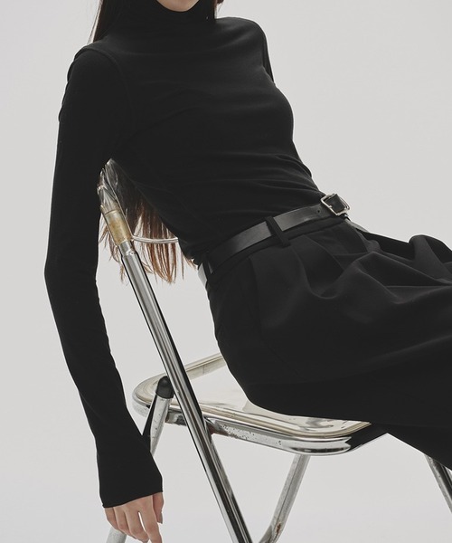 TODAYFUL（トゥデイフル）の「【TODAYFUL/トゥデイフル】Powdery Turtle Tops/パウダリータートルトップス（Tシャツ/カットソー・レディース・ブラック/ライトブルー/キナリ・FREE）」の3枚目の写真