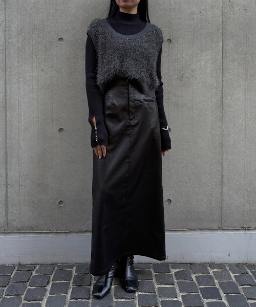 &g'aime(アンジェム)の「【&g'aime】ラメフリンジベスト Metallic Fringe Vest(ベスト・レディース・アイボリー/ベージュ/チャコールグレー・FREE)」の18枚目の写真