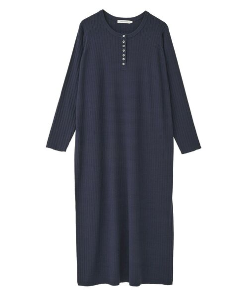 ワンピース　なっぱsama セール】バイパチリブヘンリーニットワンピース（ワンピース