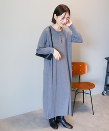 AMERICAN HOLIC | バイパチリブヘンリーニットワンピース(ワンピース)