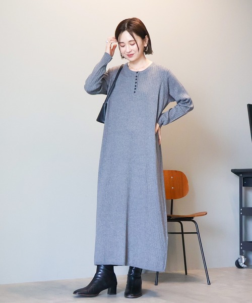 ワンピース　Hiro sama ソフトサテンウエストドロストワンピース ／洗濯機で洗える