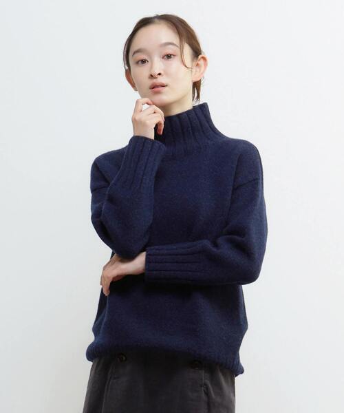 Lourmarin(ルールマラン)の「《別注》【ISLAND TIDES/アイランド タイド】タートルネックニットプルオーバー(ニット/セーター・レディース・アイボリー/ブルーグリーン/ライトグレー/ネイビー・FREE)」の1枚目の写真