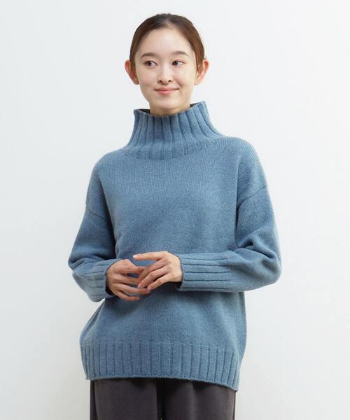 Lourmarin(ルールマラン)の「《別注》【ISLAND TIDES/アイランド タイド】タートルネックニットプルオーバー(ニット/セーター・レディース・アイボリー/ブルーグリーン/ライトグレー/ネイビー・FREE)」の4枚目の写真